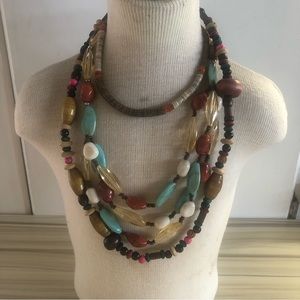 Lot of three boho style necklaces